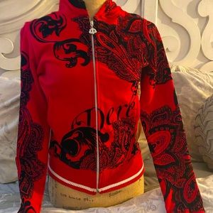 ❤️🖤 Y2K Alert !!! Velvet house of Dereon zip Hoodie ❤️🖤